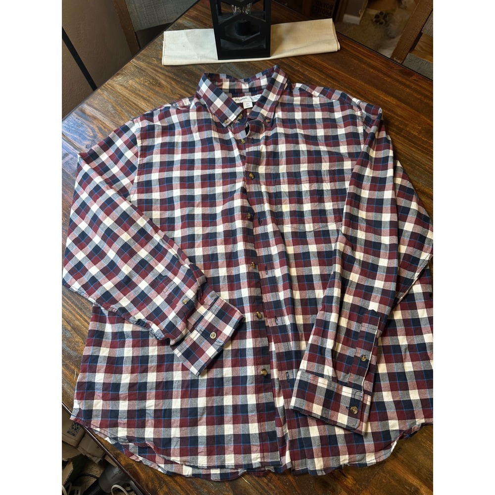 Old Navy Mens XXL Everyday Shirt Slim Fit Built-In Flex Plaid Button Down Multi